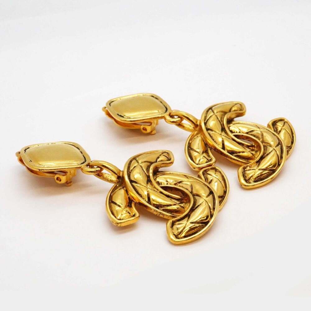 CHANEL Gold Logo Earrings - Picture 2 of 9